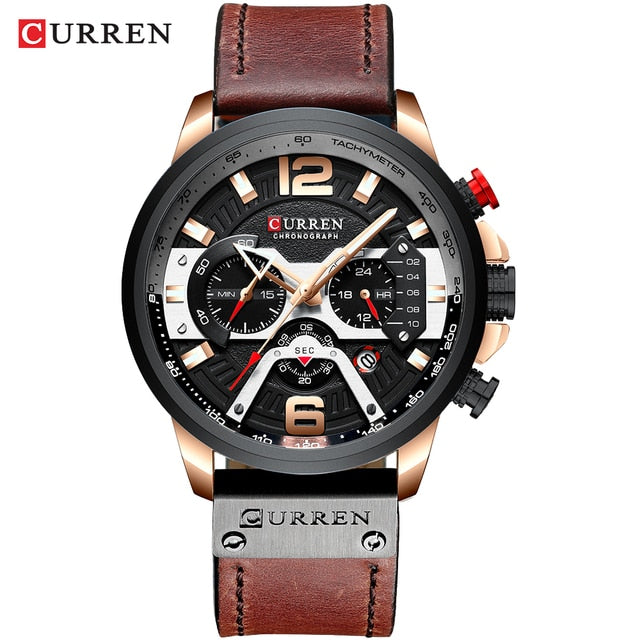 Militair Lederen Chronograaf Polshorloge