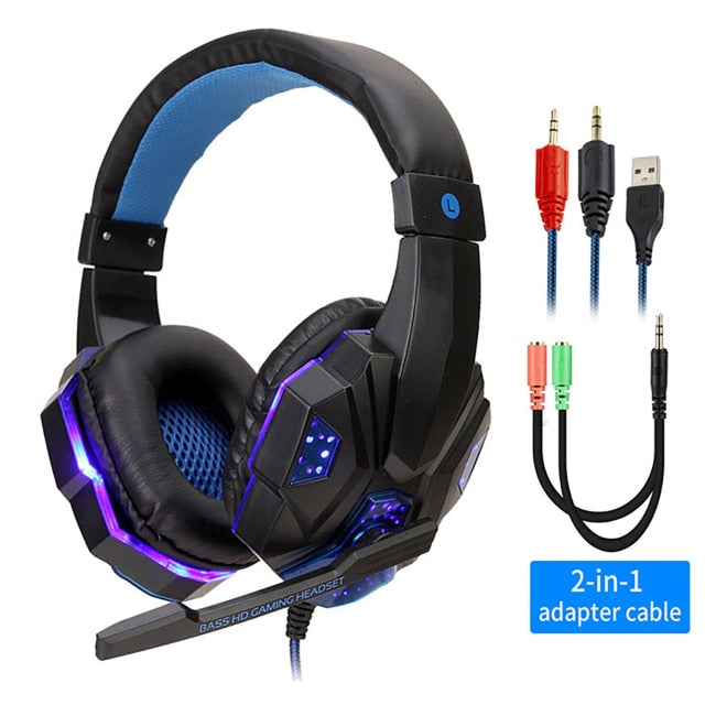 Bedrade gamerheadset met ledverlichting