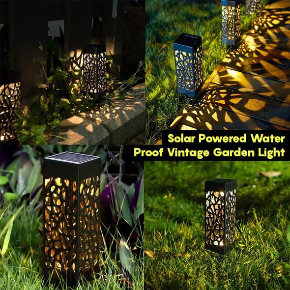 Op Zonne-energie Waterdichte Vintage Tuinlamp