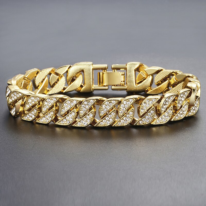 Miami Gold Curb Cubaanse Armband