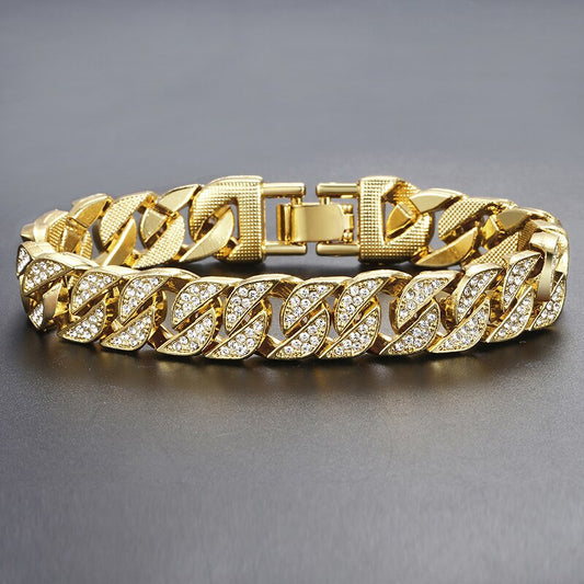 Miami Gold Curb Cubaanse Armband