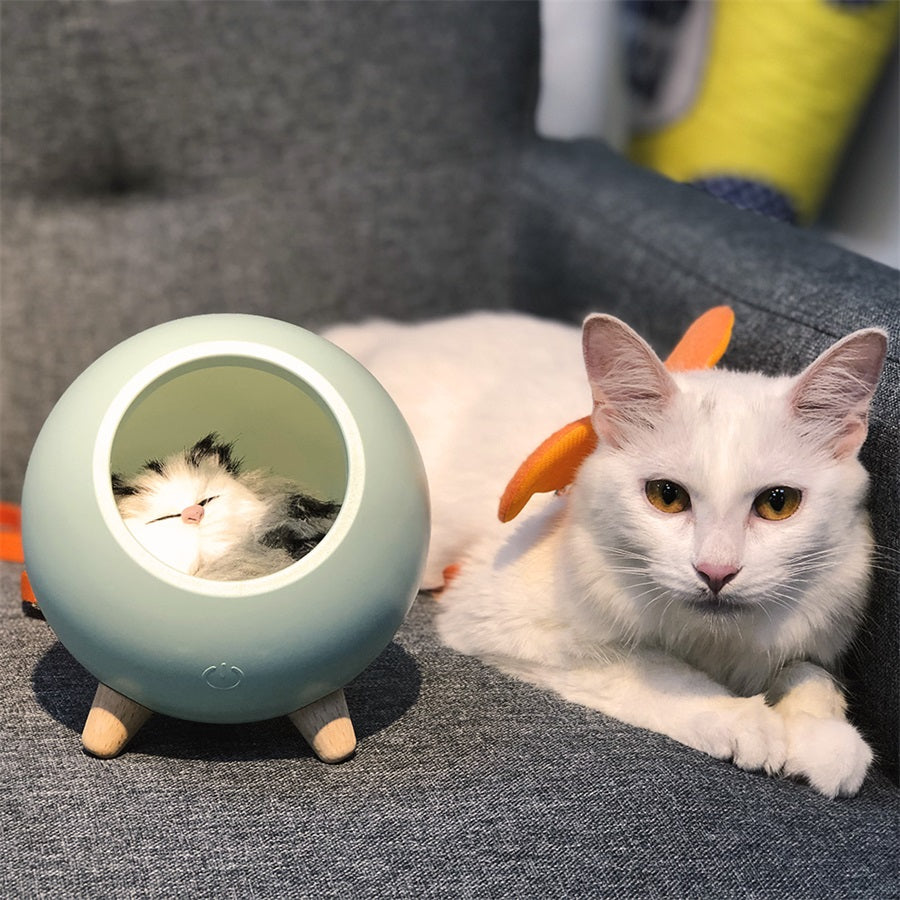 LED kattenlicht USB touch nachtlicht Bionische kat traploos dimmen sfeer nachtlampje kamerdecoratie lamp vakantiecadeau