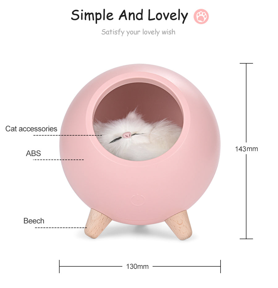 LED kattenlicht USB touch nachtlicht Bionische kat traploos dimmen sfeer nachtlampje kamerdecoratie lamp vakantiecadeau