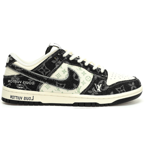 NIKE SB DUNK LOW "BLACK/BEIGE/LV MONOGRAM"