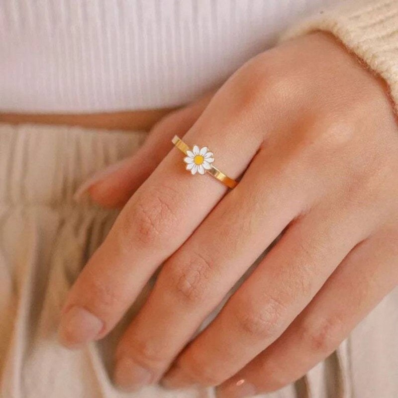 Draaiende Fidget Spinner Ring Voor Dames