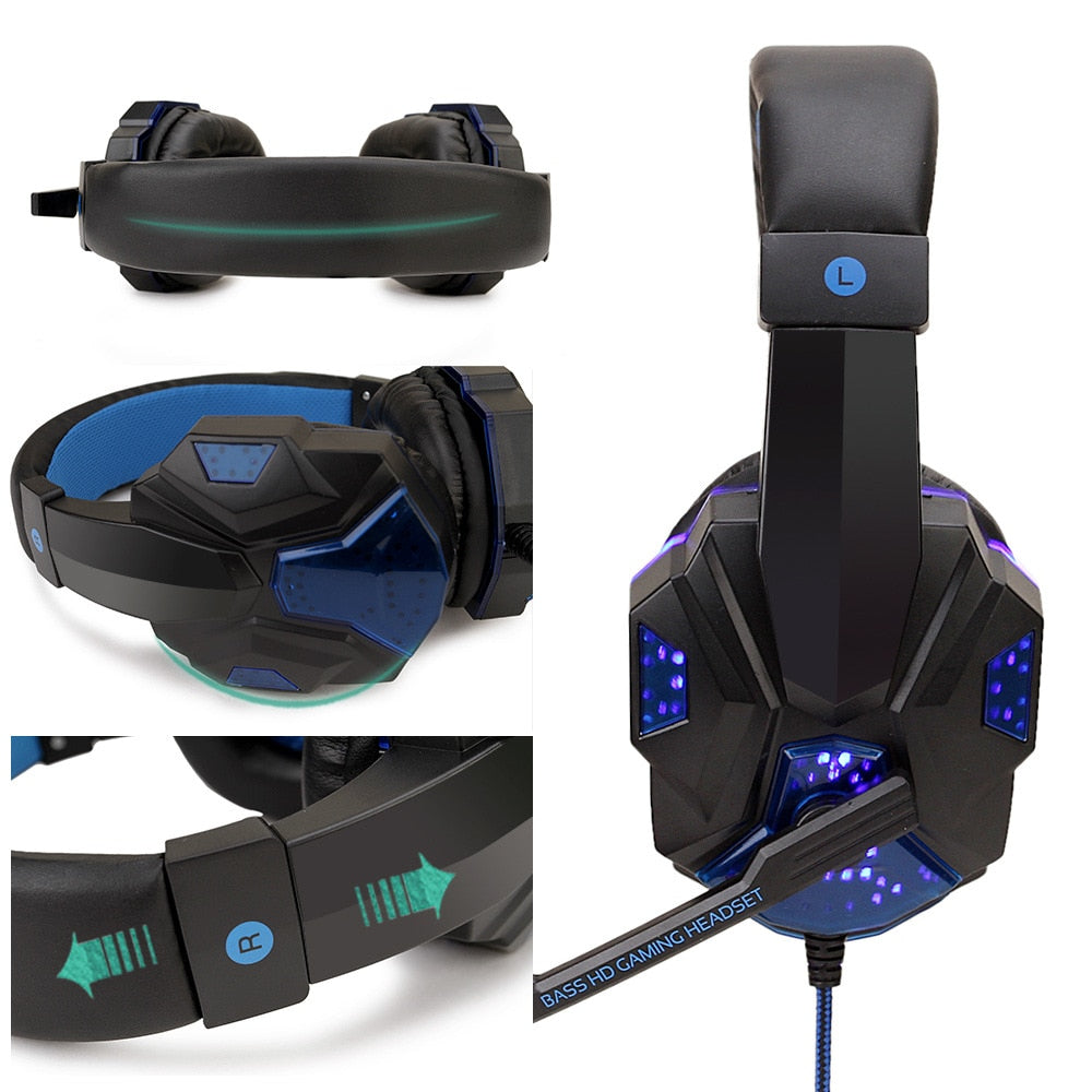 Bedrade gamerheadset met ledverlichting