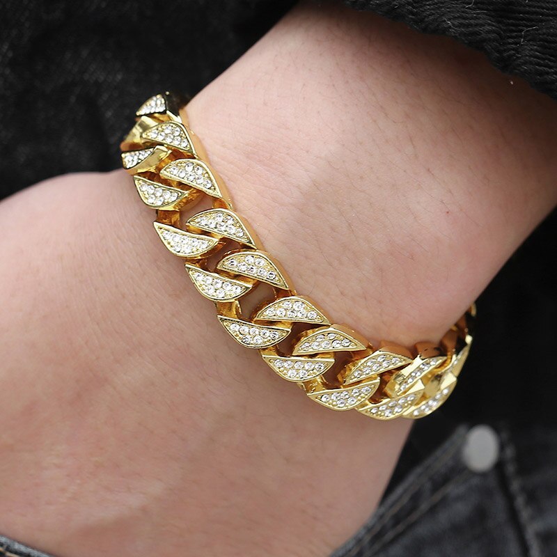 Miami Gold Curb Cubaanse Armband