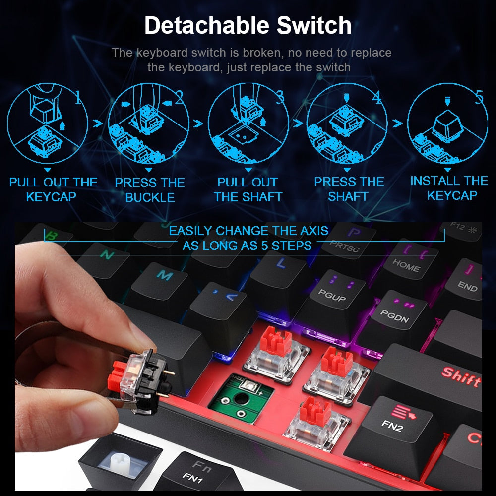 Mini Mechanisch Bedraad Gamingtoetsenbord
