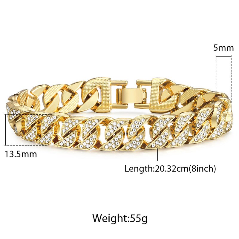 Miami Gold Curb Cubaanse Armband