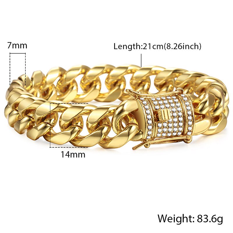 Miami Gold Curb Cubaanse Armband