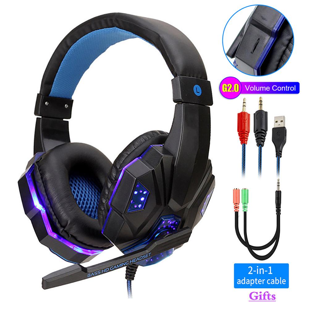 Bedrade gamerheadset met ledverlichting