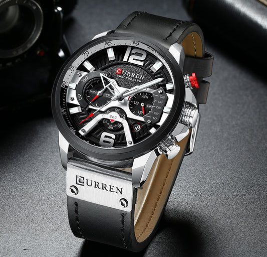 Militair Lederen Chronograaf Polshorloge