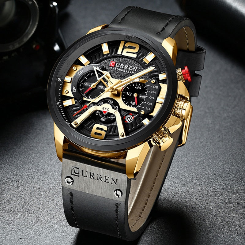 Militair Lederen Chronograaf Polshorloge