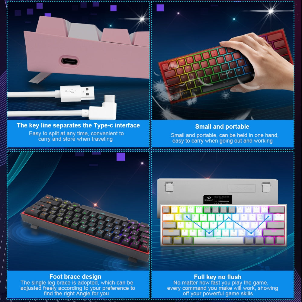 Mini Mechanisch Bedraad Gamingtoetsenbord
