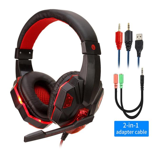 Bedrade gamerheadset met ledverlichting