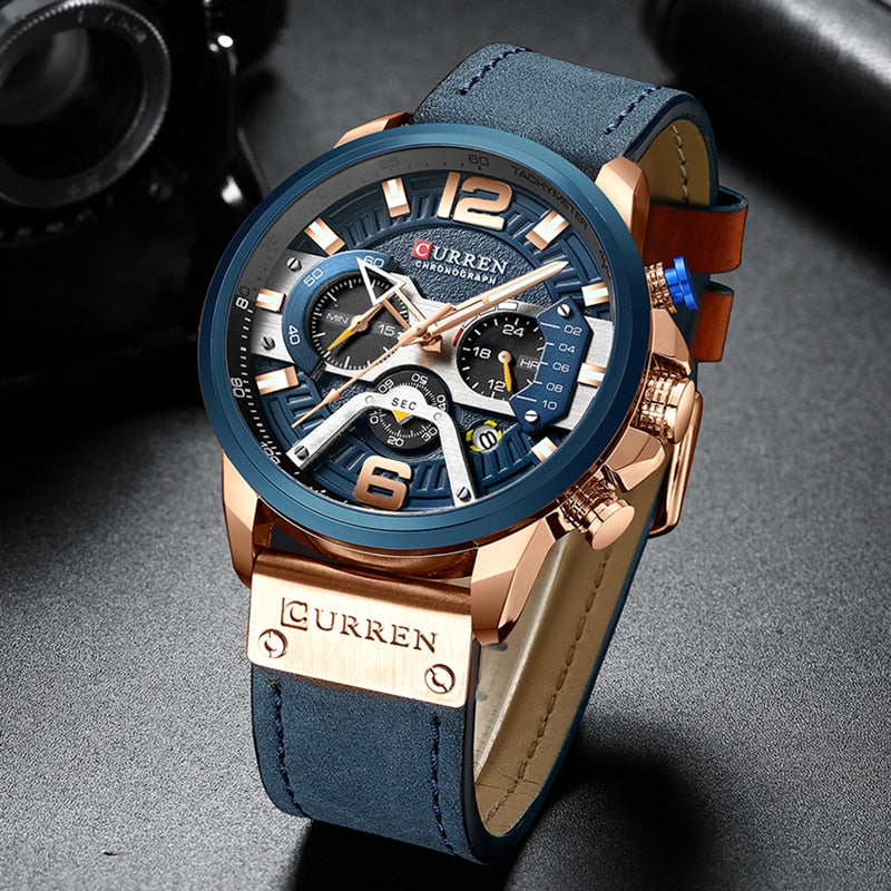 Militair Lederen Chronograaf Polshorloge