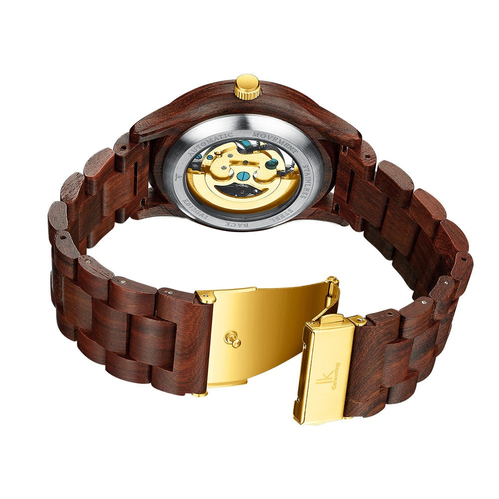 Klassiek mechanisch herenhorloge van hout
