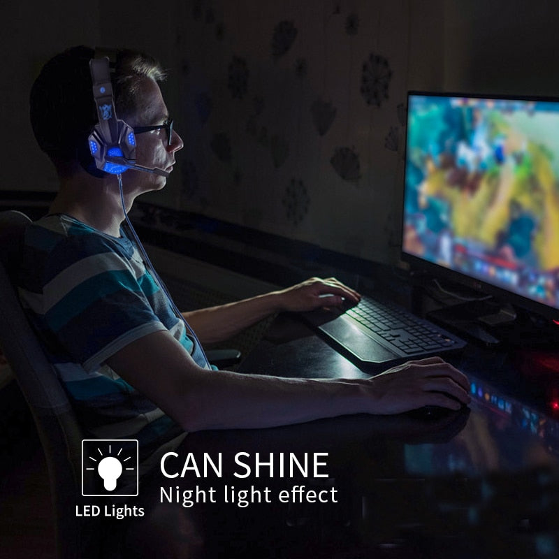 Bedrade gamerheadset met ledverlichting