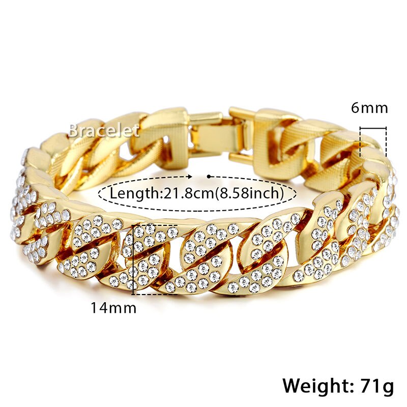 Miami Gold Curb Cubaanse Armband