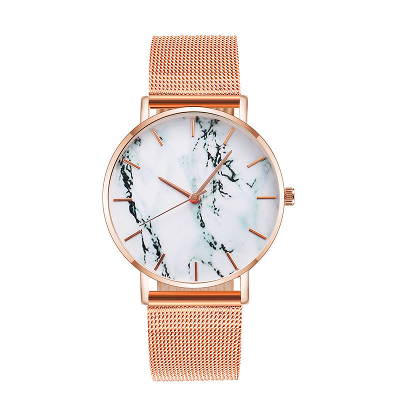Modieus Roségoud Mesh Band Creatief Marmeren Dames Polshorloge Luxe Dames Quartz Horloges Cadeaus Relogio Feminino Dropshipping