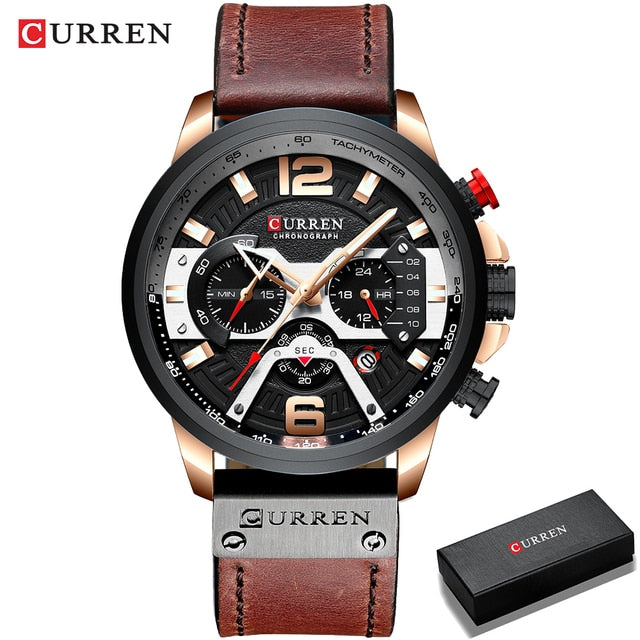 Militair Lederen Chronograaf Polshorloge